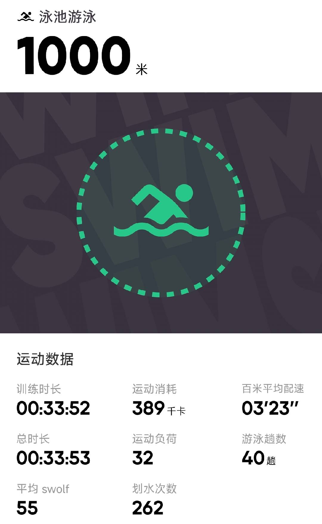 时隔一个月，重回泳池：蛙泳 1000m 记录